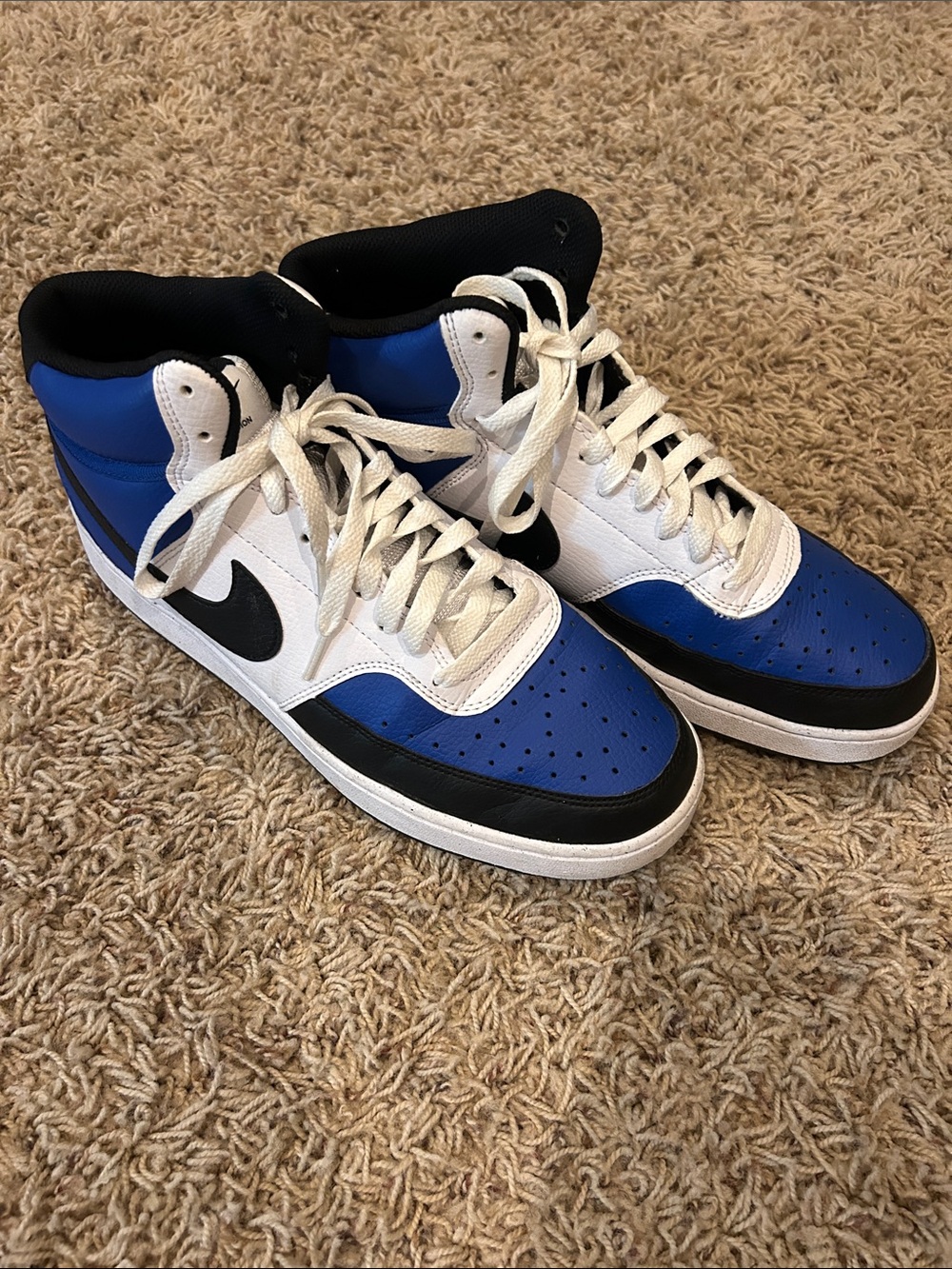 Nike High-Top Sneakers in Blue, White, and Black